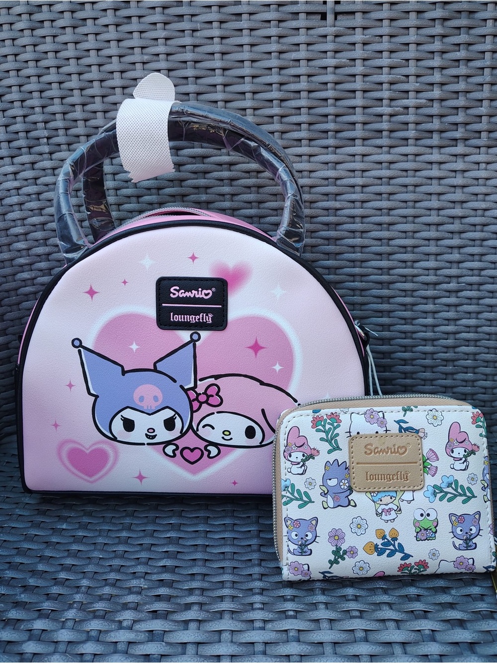 Sanrio x Loungefly Pink Kuromi & My Melody Dome Bag with Matching Wallet